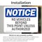 Signmission No Vehicles Beyond This Point Unless Authorized OSHA Notice Sign, Vinyl Decal, 14in W x 10in L, 2PK OS-2PACK-NS-D-1014-L-15029 - alternate 4